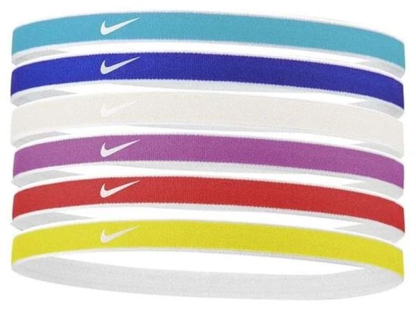 Лента Nike Tipped Swoosh Sport Headbands 6P - baltic blue/hyper royal/photon dust