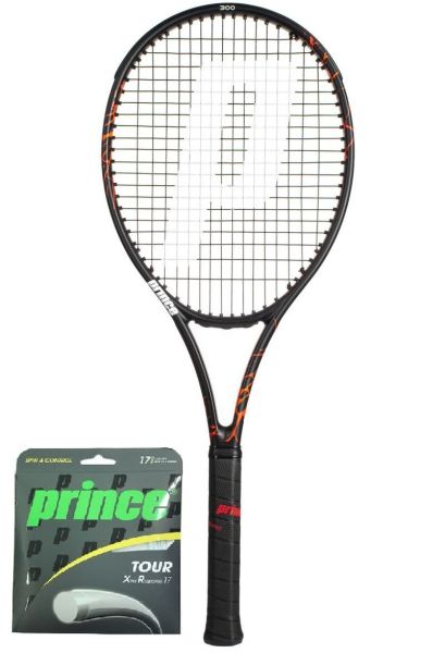 Tennisschläger Prince O3 Beast 98 + Tennis-Saiten