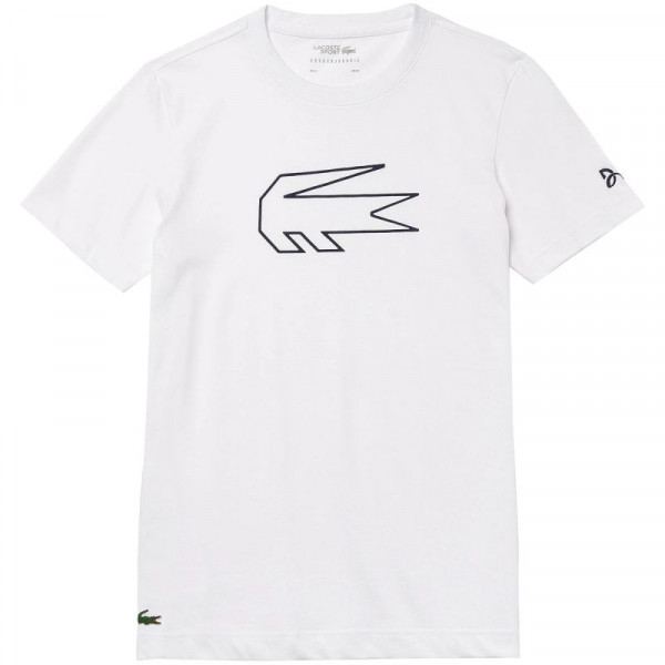  Lacoste Men's SPORT Novak Djokovic Crocodile Print T-shirt - white