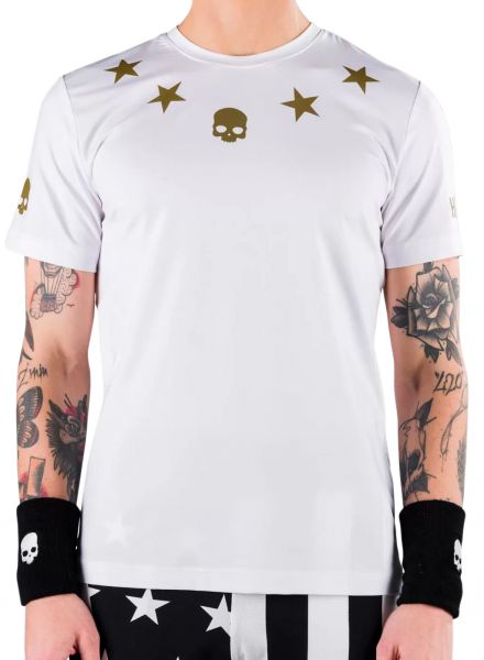 Teniso marškinėliai vyrams Hydrogen Star Tech Tee Man - white/gold