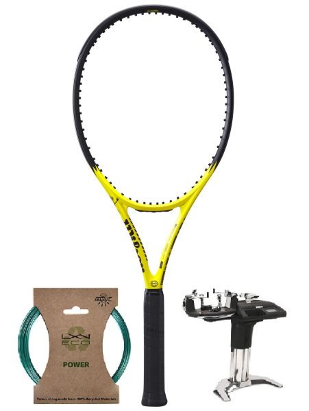 Racchetta Tennis Wilson Minions Clash 100 V2.0 - yellow/black + corda + servizio di racchetta