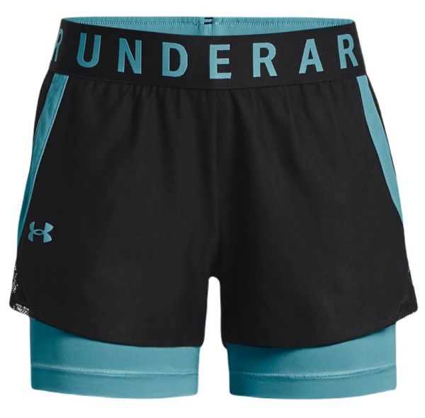 Damen Tennisshorts Under Armour Play Up 2in1 Shorts - black/glacier blue