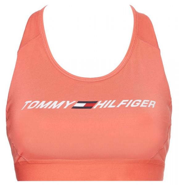 Topp Tommy Hilfiger Mid Intensity Graphic Racer Bra - crystal coral