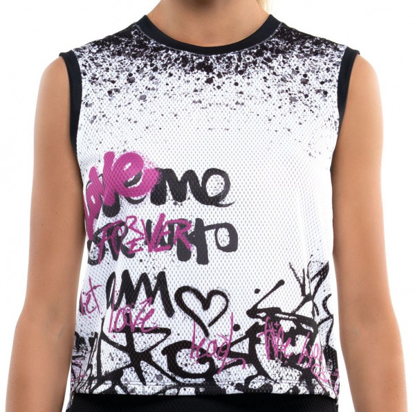 Dámsky top Lucky in Love City Graffiti All City High Low Tank Women - passion pink