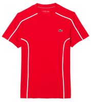 Férfi póló Lacoste Ultra-Dry Pique Tennis T-Shirt - red currant