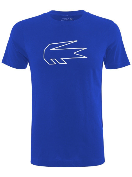  Lacoste Men's SPORT Novak Djokovic Crocodile Print T-shirt - blue/white