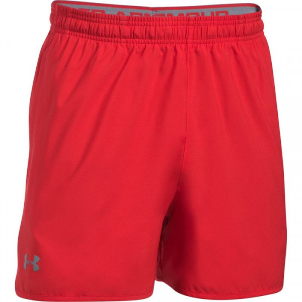  Under Armour Qualifier 5in. Woven Short - red/steel