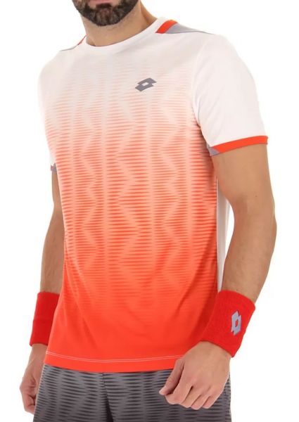 Herren Tennis-T-Shirt Lotto Top IV Tee 2 - red poppy/bright white