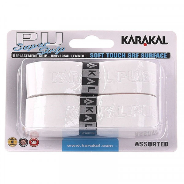 Squash Basisgriffbänder Karakal PU Super Grip Twin Pack (2 szt.) - white