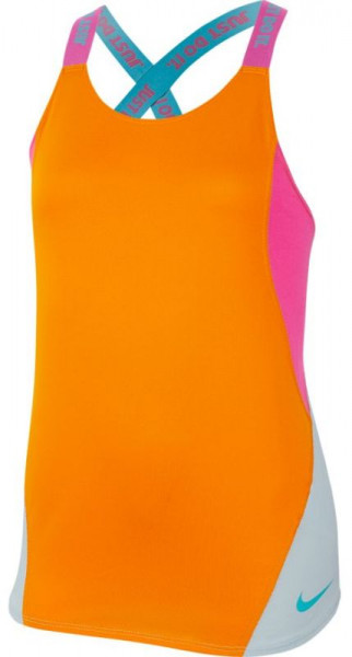  Nike Dry Tank Elastika - orange peel/laser fuchsia/cabana