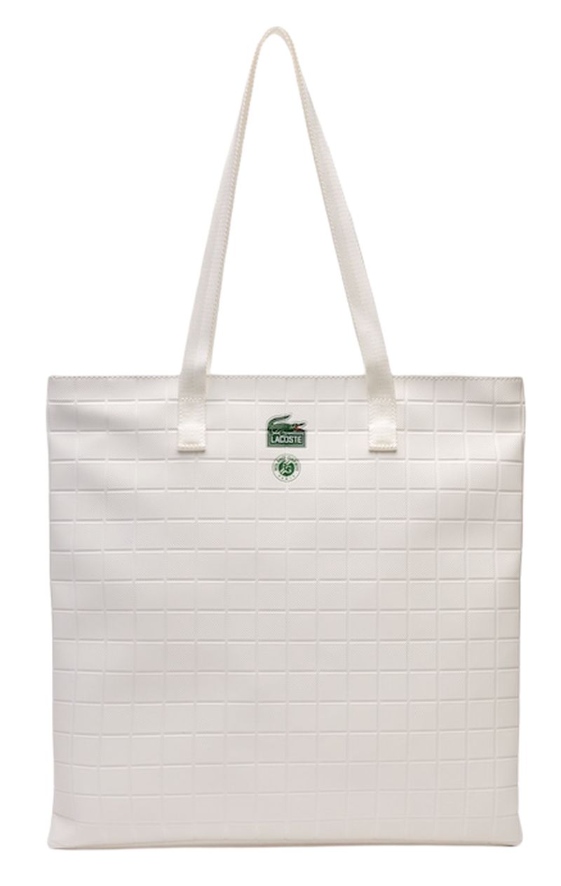 Tennis Bag Lacoste x Roland Garros Edition Check Print Tote Bag - white ...