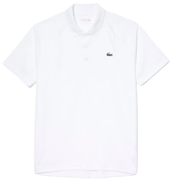 Polo de tennis pour hommes Lacoste SPORT Breathable Run-Resistant Interlock - Blanc