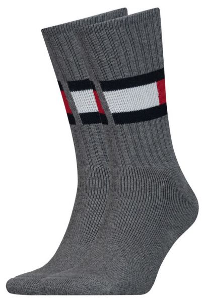Teniso kojinės Tommy Hilfiger Flag 1P - middle grey melange