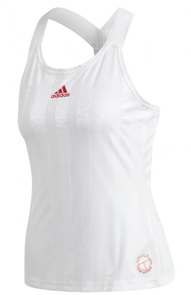Damski top tenisowy Adidas Y-Tank ENG W - white/scarlet