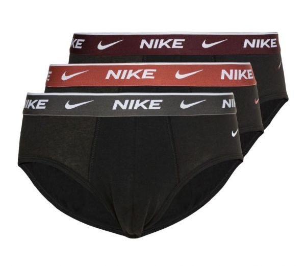 Calzoncillos deportivos NikeEveryday Cotton Stretch Brief 3P - black/rust/charcoal heather/burgundy