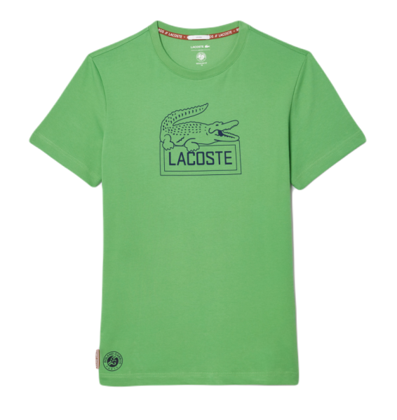 Camiseta para hombre Lacoste Ultra-Dry Sport Roland Garros Edition Tennis T-Shirt - green