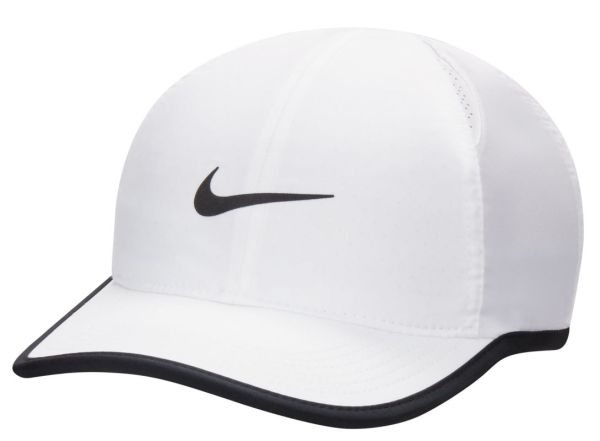 Tennismütze Nike Dri-Fit Club Kids' Unstructured Featherlight Cap - Schwarz, Weiß