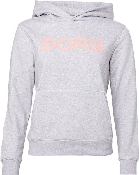 Damen Tennissweatshirt Björn Borg Logo Hoodie - Grau
