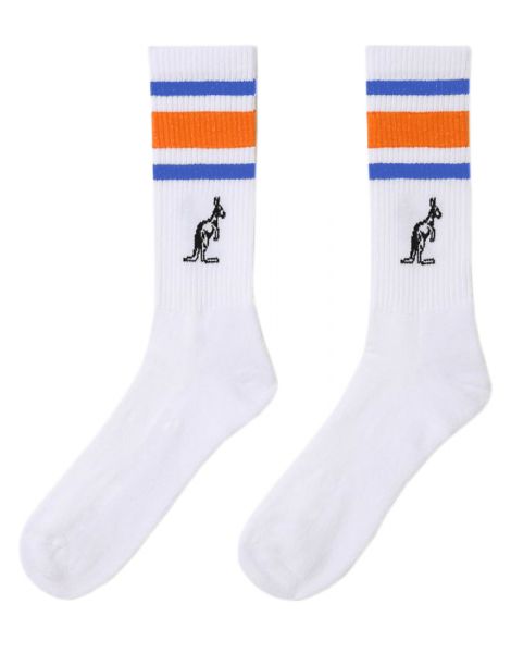Ponožky Australian Cotton Socks With Stripes 1P - bianco/blue cosmo/bright orange