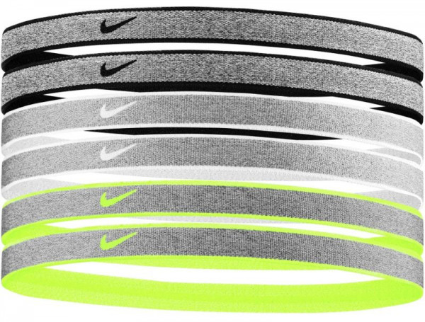 Nike Heathered Headbands 6PK - black/white/volt