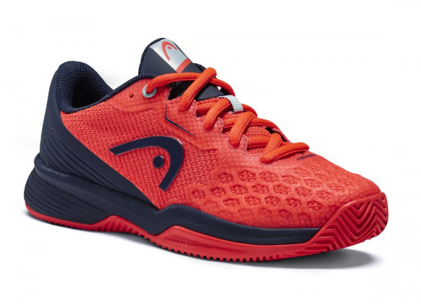 Juniorskie buty tenisowe Head Revolt Pro 3.5 Clay Junior - neon red/dress blue