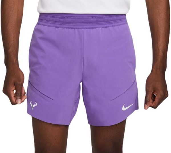 Teniso šortai vyrams Nike Court Dri-Fit Advantage Short 7in Rafa - action grape/yellow strike/white