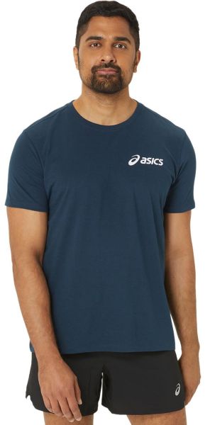 Męski T-Shirt Asics Chest Logo Short Sleeve T-Shirt - french blue/briliant white