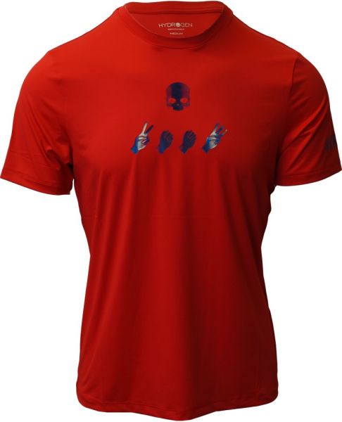 Herren Tennis-T-Shirt Hydrogen Tech T-Shirt - red