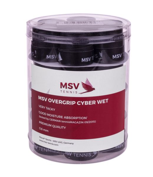 Viršutinės koto apvijos MSV Cyber Wet Overgrip (24 vnt.) - black