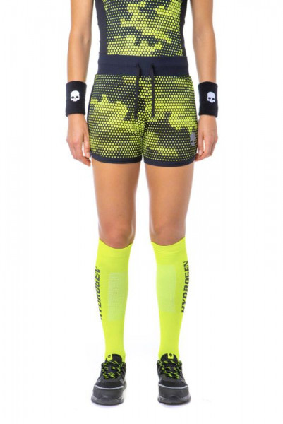 Shorts de tenis para mujer Hydrogen Women Tech Camo Shorts - camo fluo yellow/black
