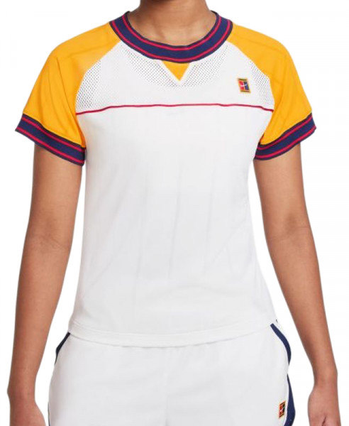 Marškinėliai moterims Nike Court Dri Fit Slam W - white/university gold