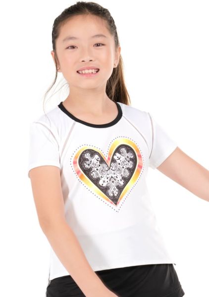 Koszulka dziewczęca Lucky in Love Paisley In Love Short Sleeve - white