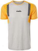 Herren Tennis-T-Shirt Diadora SS T-Shirt Clay - oyster mushroom/saffron