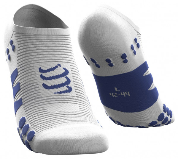Tennissocken Compressport No Show Socks 1P - white/blue