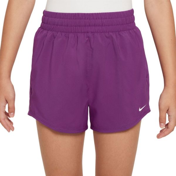 Dívčí kraťasy Nike Kids Dri-Fit One High-Waisted Woven Training Shorts - viotech/white