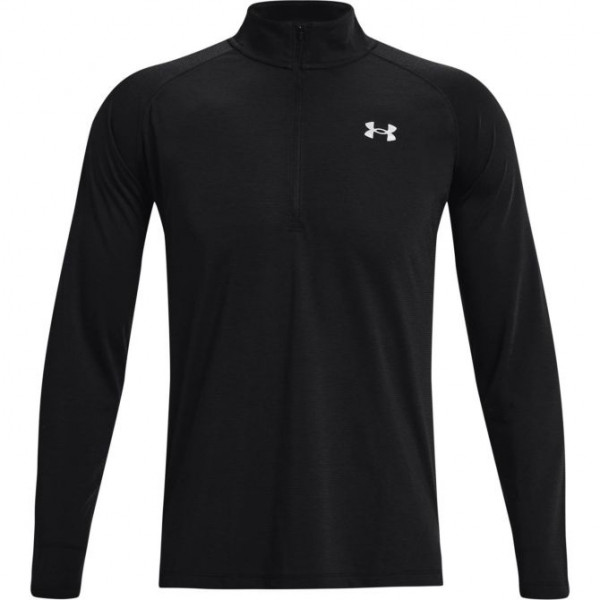 Męski T-Shirt tenisowy Under Armour Men's UA Streaker Run 1/2 Zip - black/reflective
