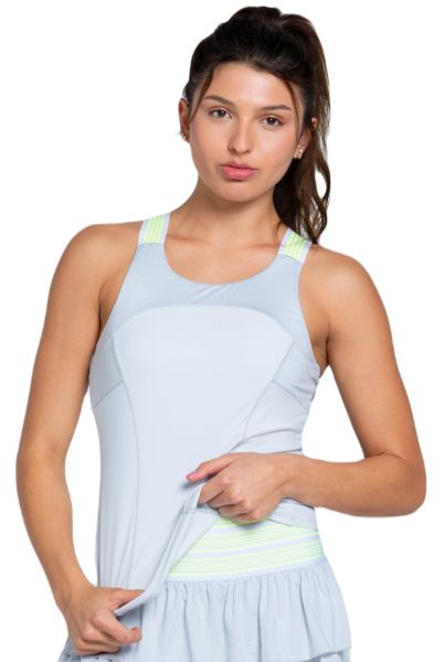 Damen Tennistop Lucky in Love Steel Going Strong Play On Tank with Bra - Grau