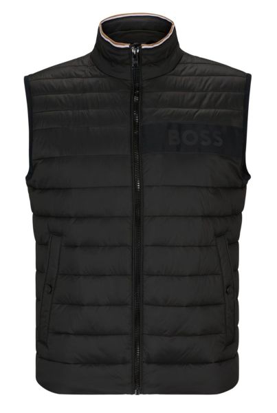 Men's vest BOSS x Matteo Berrettini Water-Repellent Padded Gilet With 3D Logo Tape - black