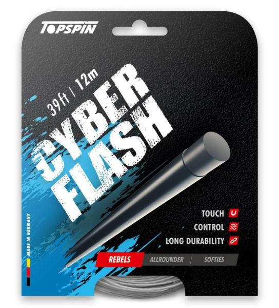 Tenisový výplet Topspin Cyber Flash (12m) - silver
