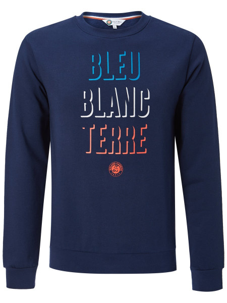 Muška sportski pulover Roland Garros Sweat Shirt Bleu Blanc Terre M - marine