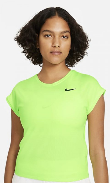  Nike Court Dri-Fit Victory Top SS W - lime glow/black