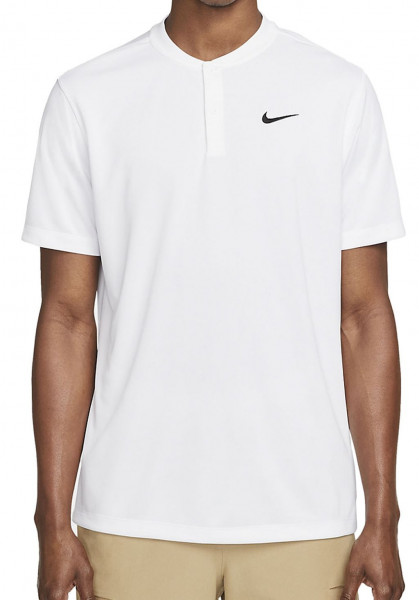Men's Polo T-shirt Nike Men's Court Dri-Fit Blade Solid Polo - white/black