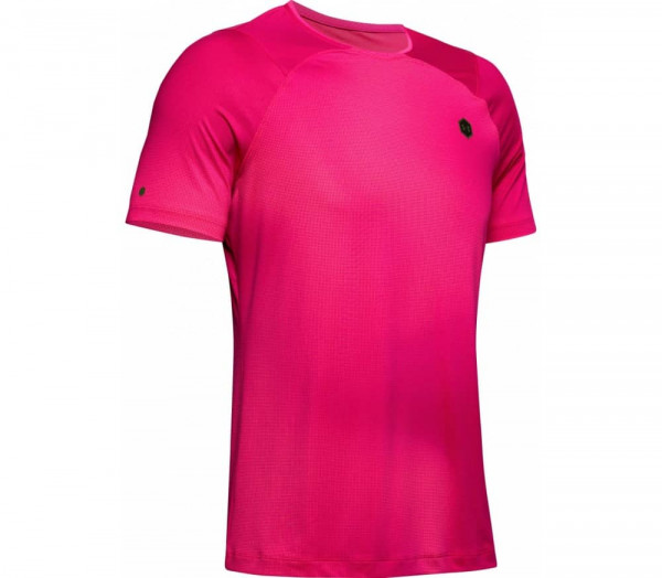  Under Armour Men's UA RUSH HeatGear Fitted Short Sleeve Printed - pink