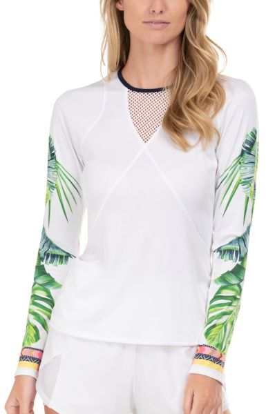 Maglietta da tennis da donna (a maniche lunghe) Lucky in Love Palm Island Long Sleeve - white
