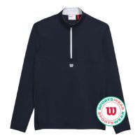 Herren Tennis-Langarm-T-Shirt Wilson Elevate Performance 1/2 Zip - classic navy