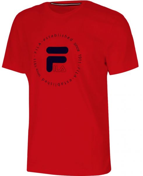 Herren Tennis-T-Shirt Fila T-Shirt Lasse - fila red
