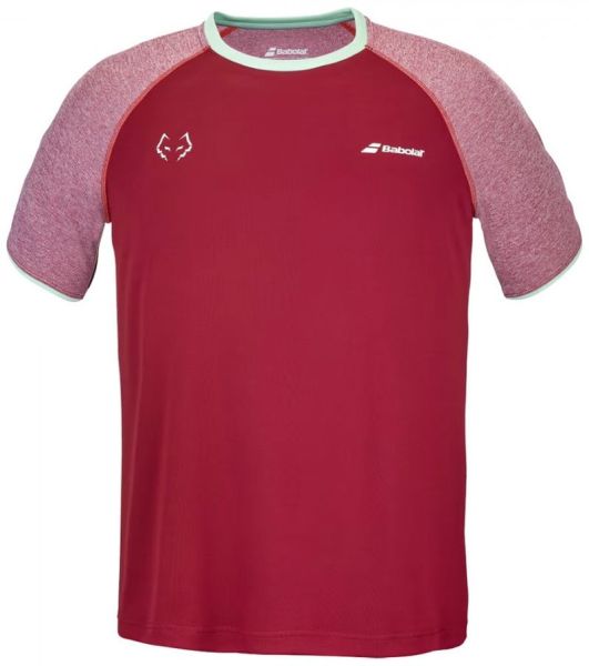 Herren Tennis-T-Shirt Babolat Crew Neck T-Shirt Lebron - red dahlia