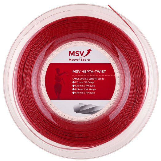 Tenisz húr MSV Hepta Twist (200 m) - red