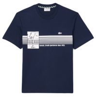 Męski t-shirt Lacoste French Made Tennis Print Heavy T-Shirt - Niebieski