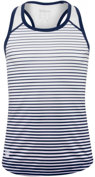 Dievčenské tričká Wilson G Team Striped Tank - blue depths/white